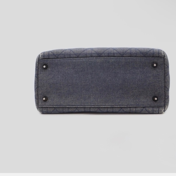 Dior Cannage Lady Dior Blue Denim Fabric Tote - Picture 5 of 8